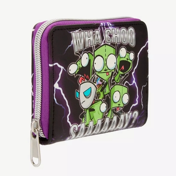 Loungefly Invader Zim GIR Lightning Mini Zipper Wallet - Picture 3 of 7